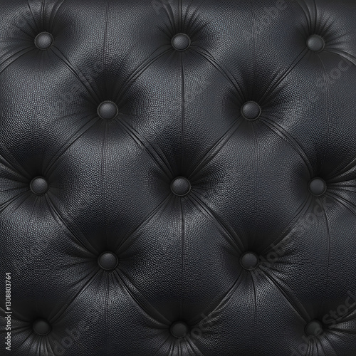 Black leather tufted upholstery texture.