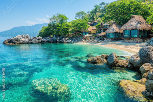 A scenic beach in Mismaloya...