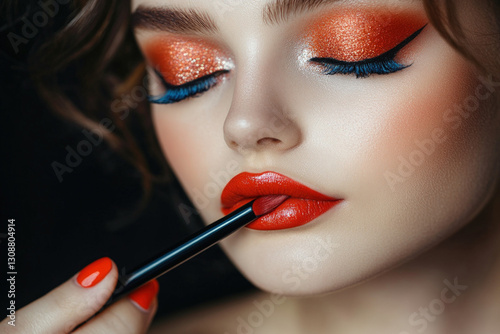 A woman applying traditiona...