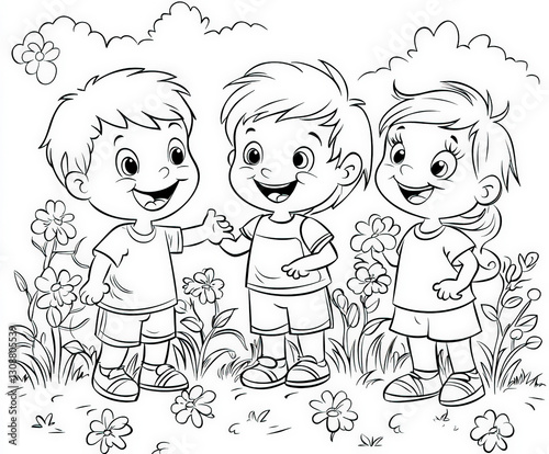 Children making a spring mu...