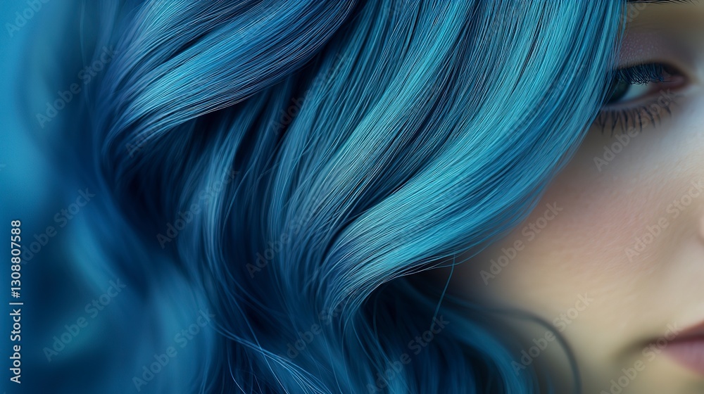 Naklejka premium Cool cyan and deep navy swirls, minimalistic and sleek with smooth transitions