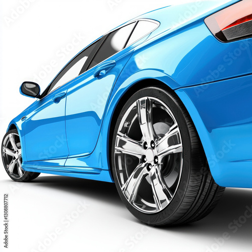 blue car isolated