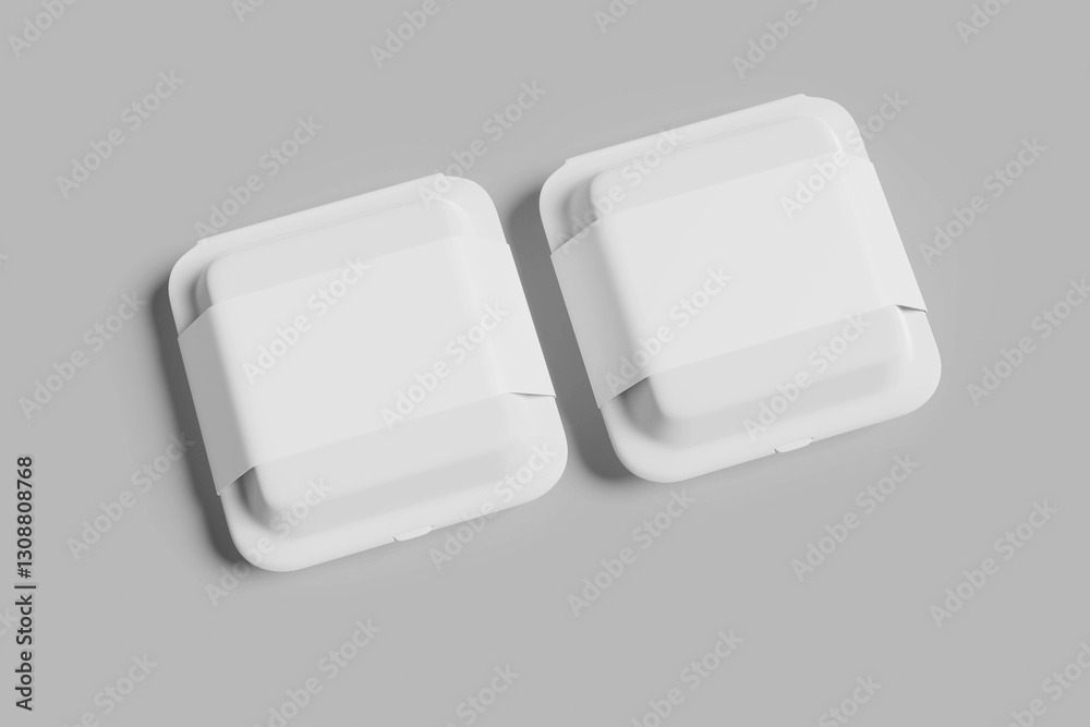 3d realistic close up lunch and beverage container or box package render for restaurant brand mockup 3d realistic close up lunch and beverage container or box package render for restaurant brand mockup