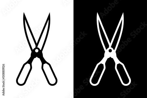 Classic Garden Clippers Icon Black and White Silhouette Vector for Outdoor & Yard Work.