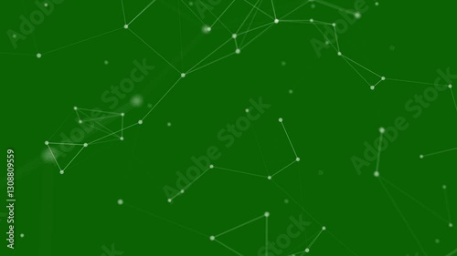 Plexus triangle moving on green screen background