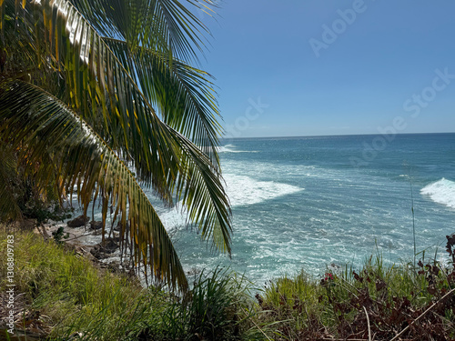 Fototapeta Naklejka Na Ścianę i Meble -  tropical beach with palm trees