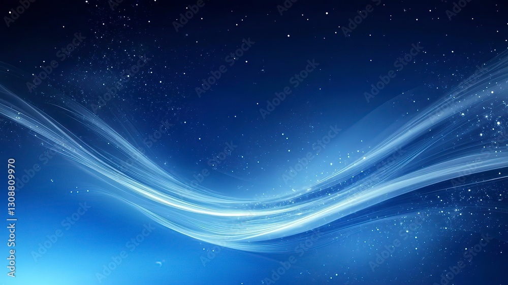 Obraz premium Cool deep blue and indigo sky, sleek and moody with subtle flowing patterns