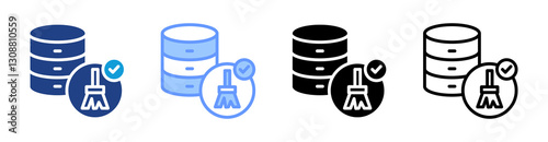 Data Cleansing icon set multiple style collection