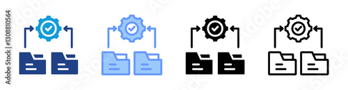 Data Integration icon set multiple style collection