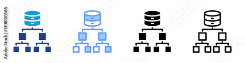 Data Architecture icon set multiple style collection