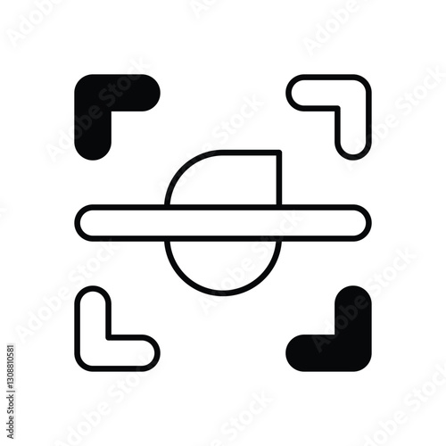 Facial Recognition Payment icon vector stock illustration