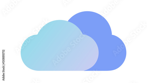 Vector illustration of minimalist clouds icon with soft gradient for design and branding