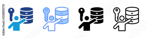 Data Owner icon set multiple style collection