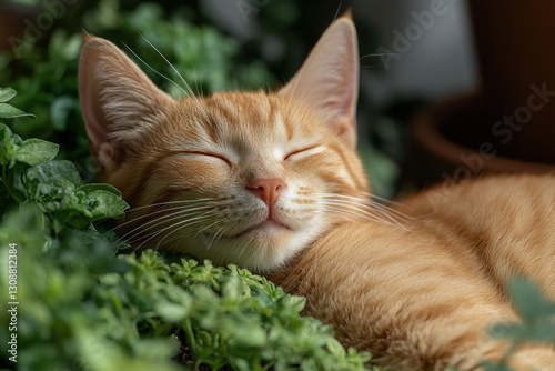 A Pixie-Bob cat lounging, w...