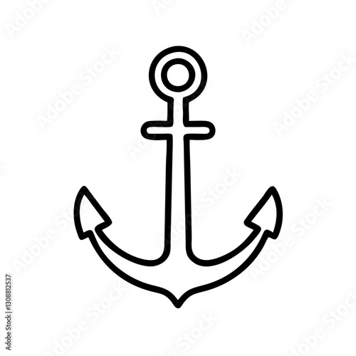 Vector illustration of a simple anchor icon for nautical design and marine branding