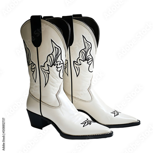 White Women's Cowboy Boots photo