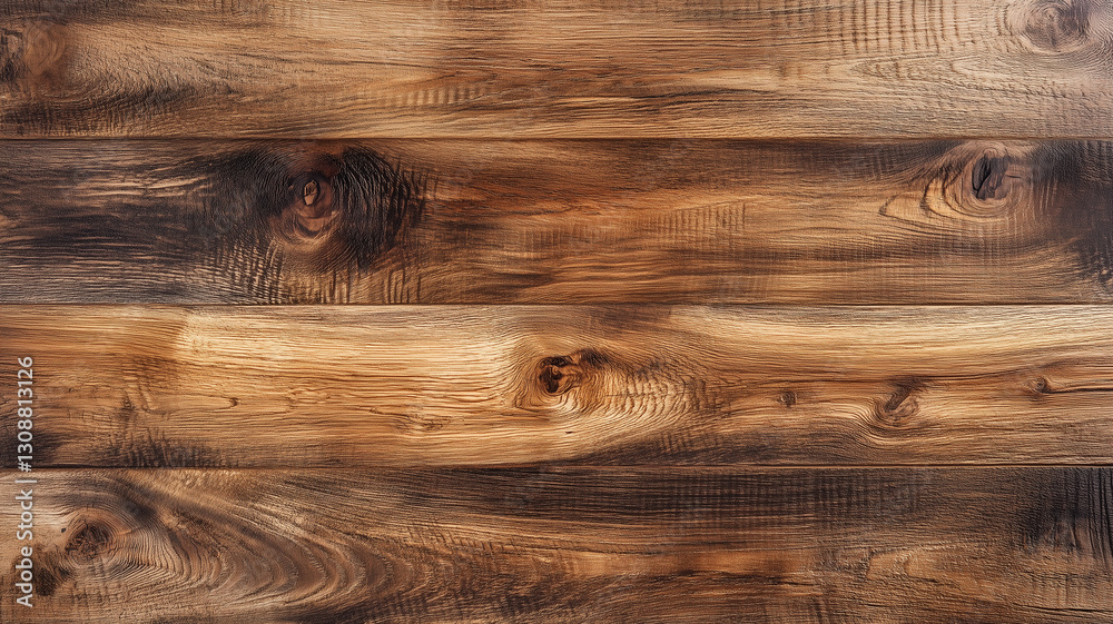 Fototapeta premium Wooden boards pattern background. Horizontal boards, fence, slat sheathing. Wood texture photo style digital AI artwork.