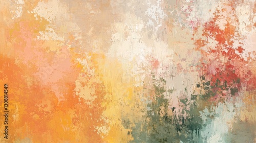 Abstract impressionist painting with a focus on nature and earthy tones background
