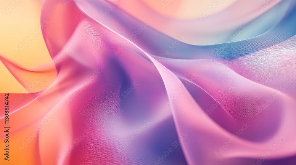 Obraz premium Colorful abstract flowing fabric texture with vibrant pastel waves