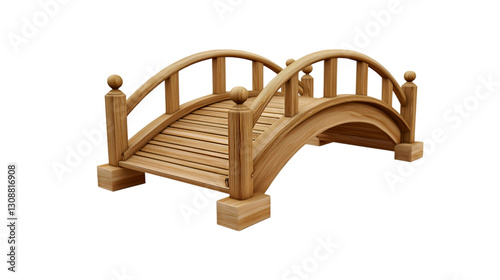 Wallpaper Mural Wooden arched bridge garden decor design model, Torontodigital.ca