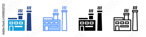 Manufacturing icon set multiple style collection
