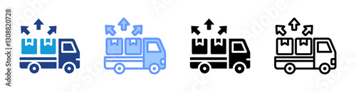 Distribution icon set multiple style collection