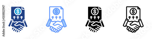 Acquisition icon set multiple style collection