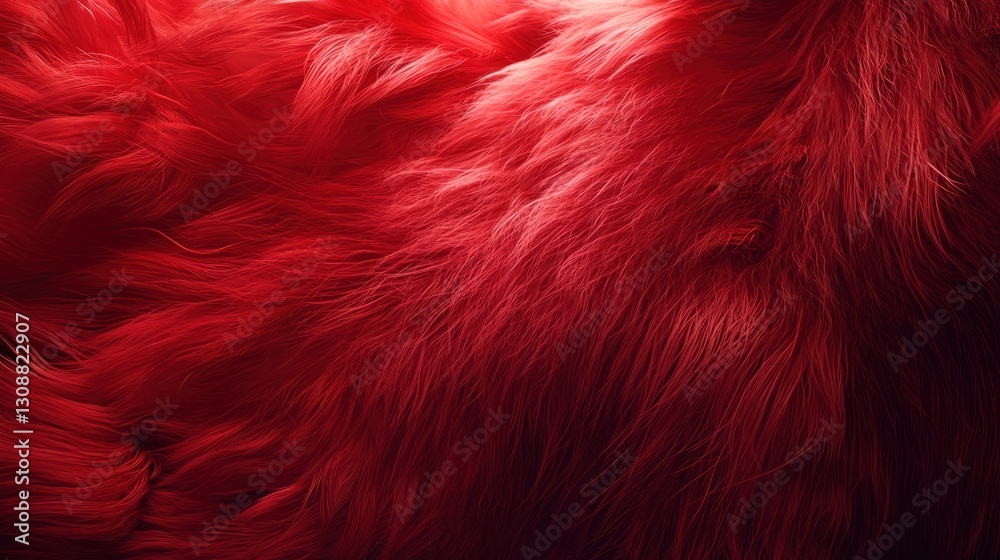Fototapeta premium A close-up view of vibrant red fur, showcasing its texture and color variations.