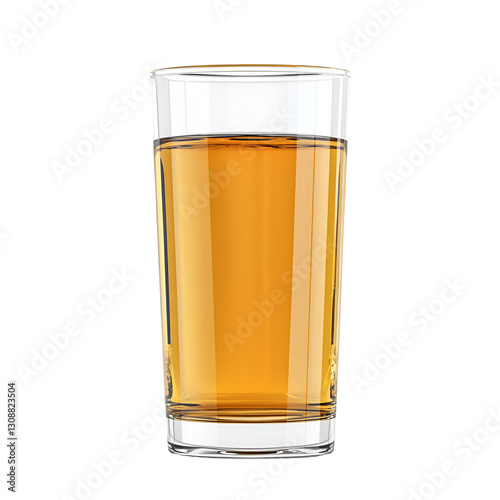 glass of apple juice and apple isolated on transparent background