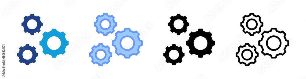 Management icon set multiple style collection Management icon set multiple style collection