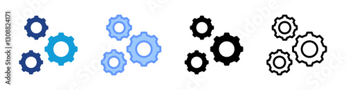 Management icon set multiple style collection