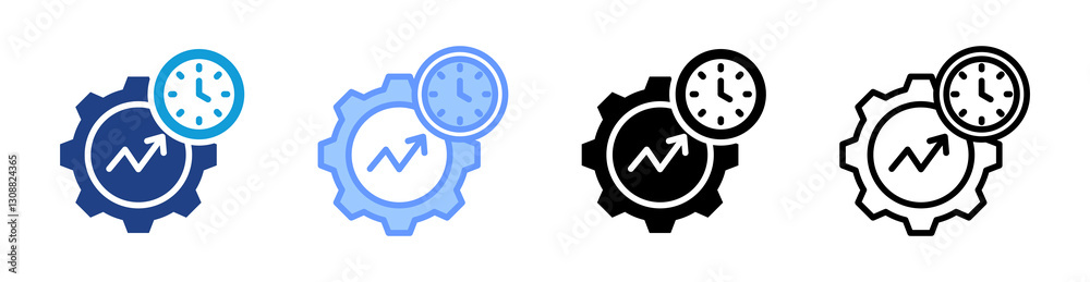 Efficiency icon set multiple style collection Efficiency icon set multiple style collection