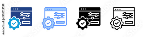 Control icon set multiple style collection