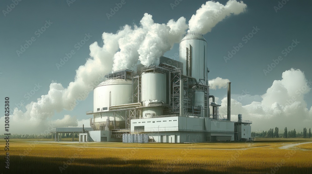 Modern Industrial Complex in Rural Landscape Modern Industrial Complex in Rural Landscape