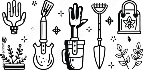 Gardening Tools and Glove
