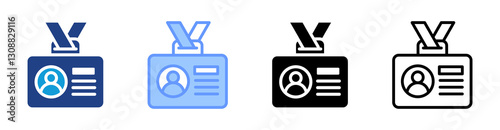 Identity icon set multiple style collection