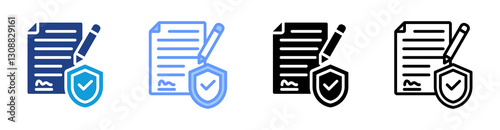 Consent icon set multiple style collection
