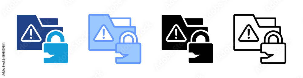 Breach icon set multiple style collection Breach icon set multiple style collection