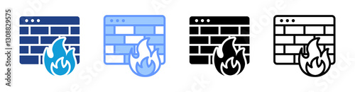 Malware icon set multiple style collection
