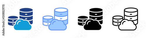 Data Storage icon set multiple style collection