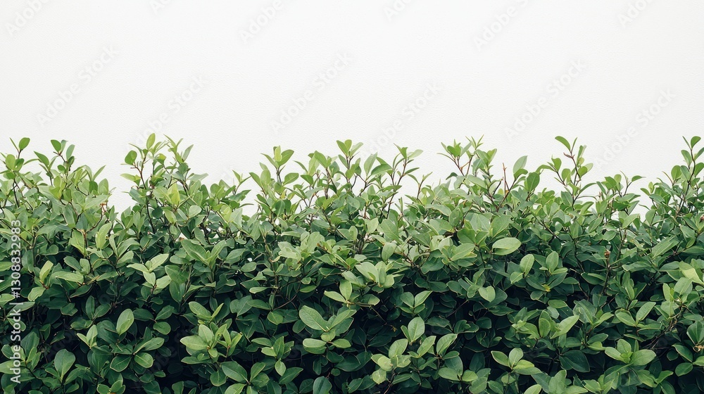 A lush green hedge against a light background, evoking tranquility and nature. A lush green hedge against a light background, evoking tranquility and nature.
