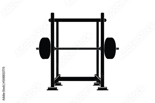 Barbell and fitness equipment icon logo Gym and Fitness dumbbell silhouette with vector art, A weightlifting or weightlifting fist hand holding a heavy barbell or Black dumbbell