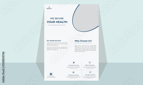 Elegant eye-caching Medical healthcare flyer design and brochure cover page template 