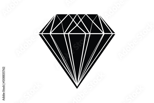 Diamond silhouette vector illustration