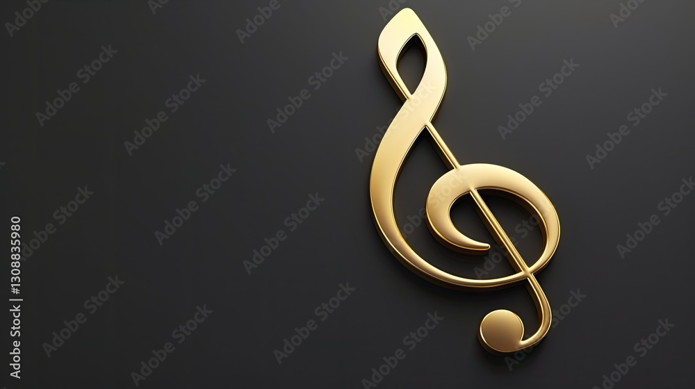 golden treble clef logo on a black background golden treble clef logo on a black background
