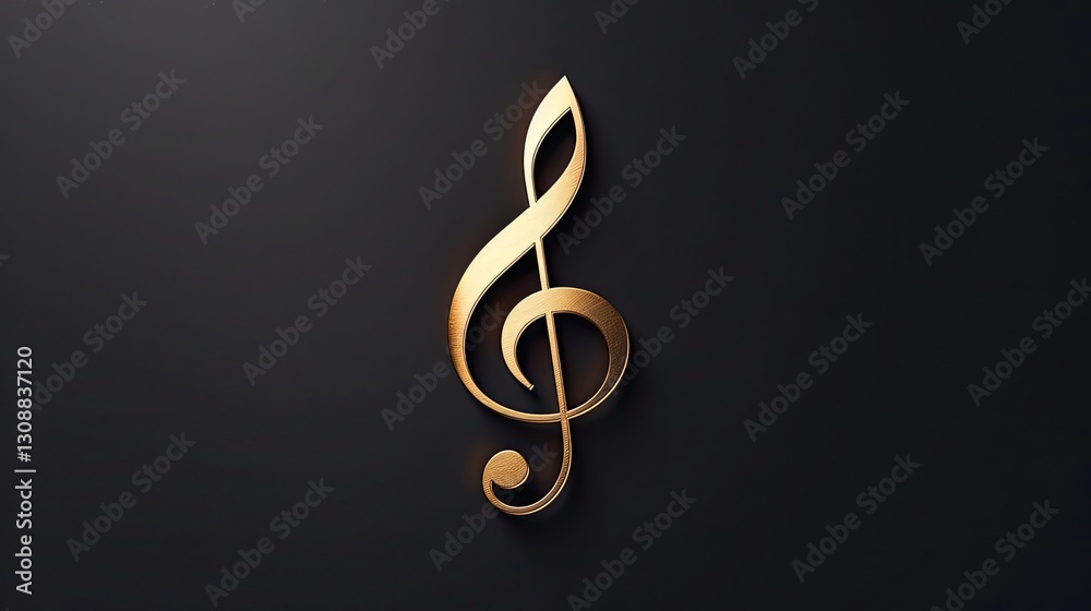 Fototapeta premium golden treble clef logo on a black background