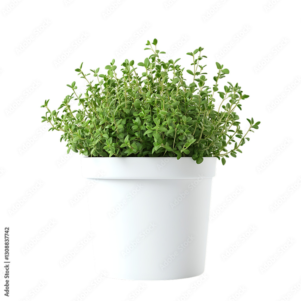 Fresh Thyme Plant in a Clean White Pot Fresh Thyme Plant in a Clean White Pot