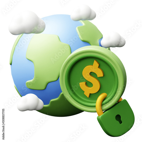 global economic boycott 3D Illustration