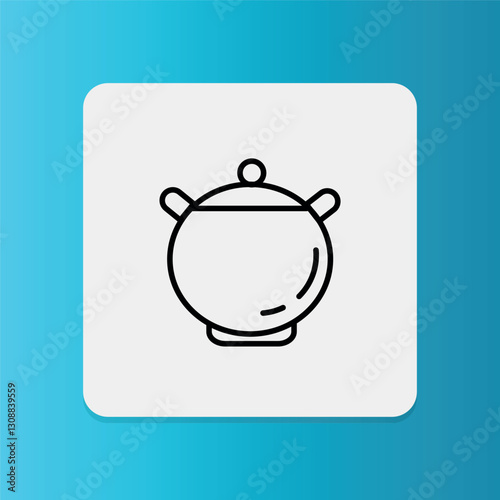 Herbal Decoction Pot icon.  Editable stroke. Vector illustration	
