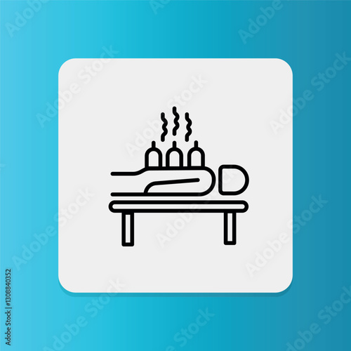 Cupping Therapy icon. Editable stroke. Vector illustration.	